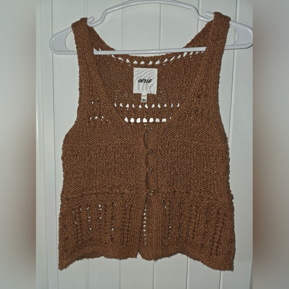 Aerie Brown Knit Tank Top NWOT